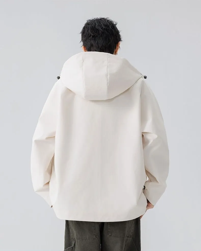Relaxed-Fit Men's Rain Coat with Easy-to-Clean Fabric and Cargo Pocket