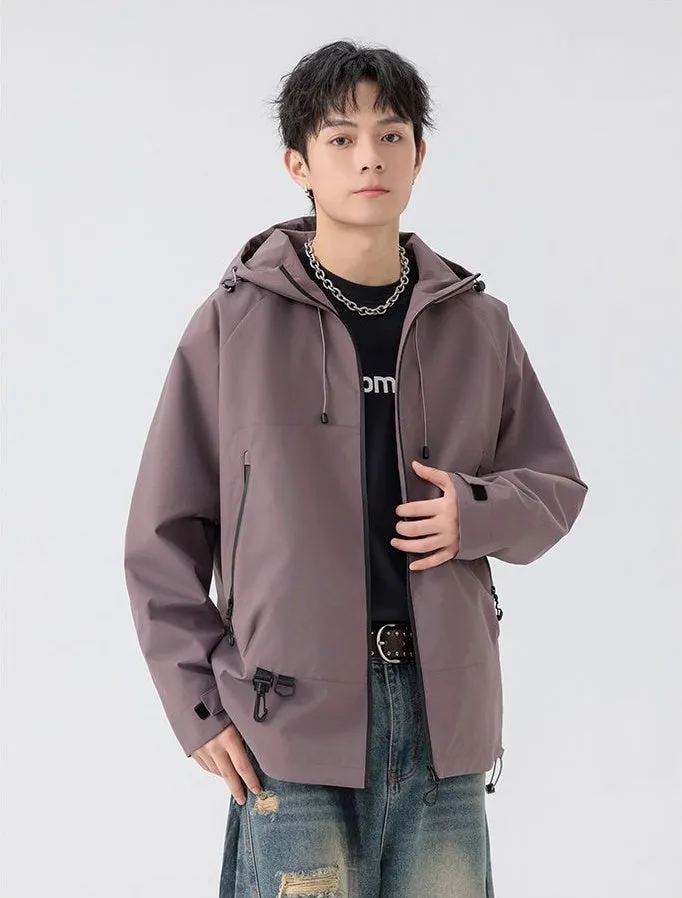 Relaxed-Fit Men's Rain Coat with Easy-to-Clean Fabric and Cargo Pocket