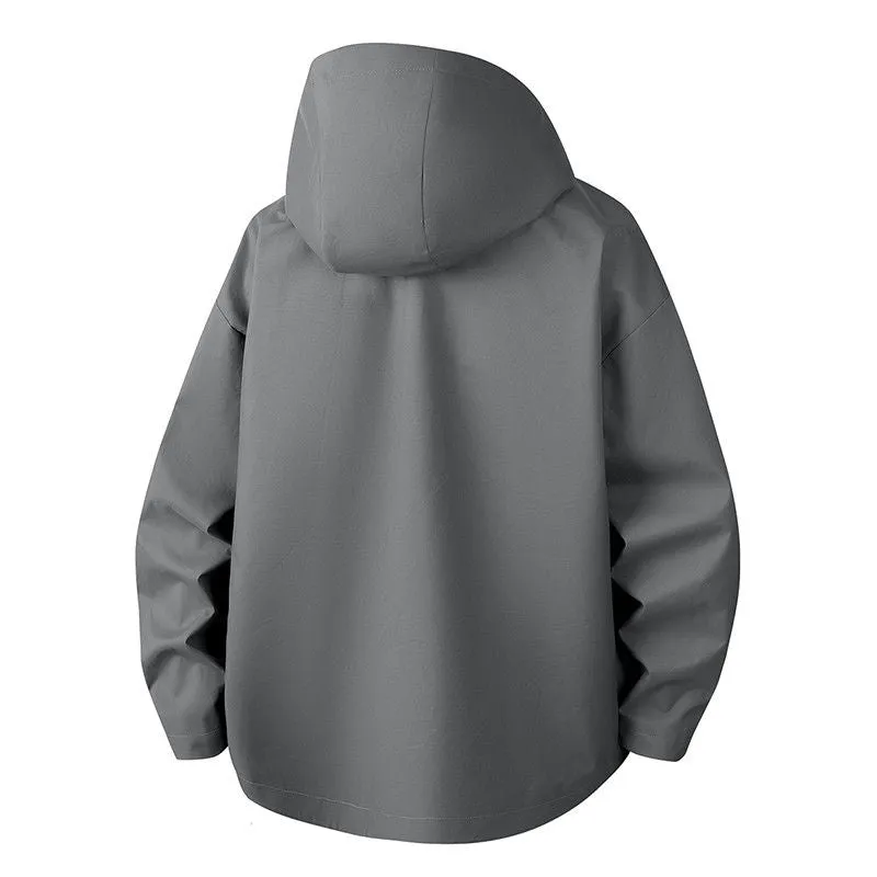 Relaxed-Fit Men's Rain Coat with Easy-to-Clean Fabric and Cargo Pocket