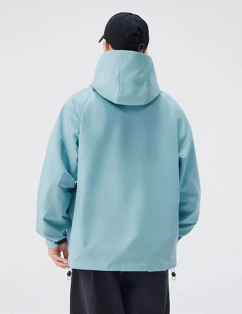 Relaxed-Fit Men's Rain Coat with Easy-to-Clean Fabric and Cargo Pocket