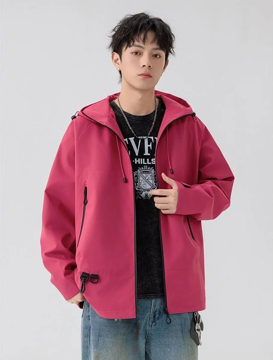 Relaxed-Fit Men's Rain Coat with Easy-to-Clean Fabric and Cargo Pocket