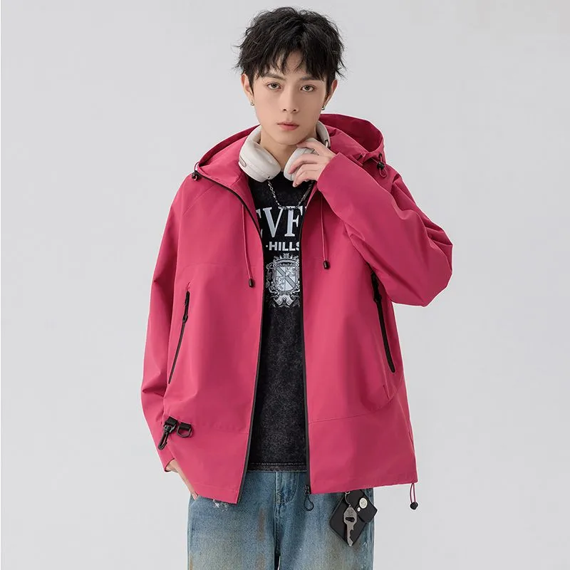 Relaxed-Fit Men's Rain Coat with Easy-to-Clean Fabric and Cargo Pocket