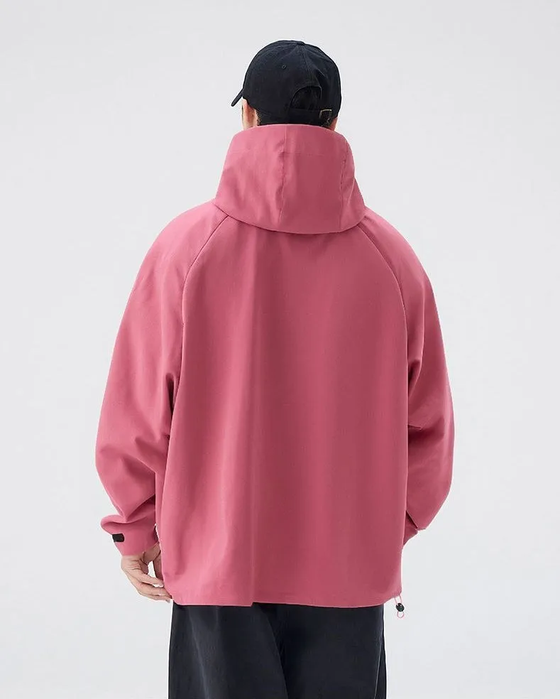 Relaxed-Fit Men's Rain Coat with Easy-to-Clean Fabric and Cargo Pocket