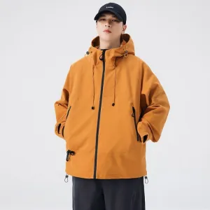 Relaxed-Fit Men's Rain Coat with Easy-to-Clean Fabric and Cargo Pocket
