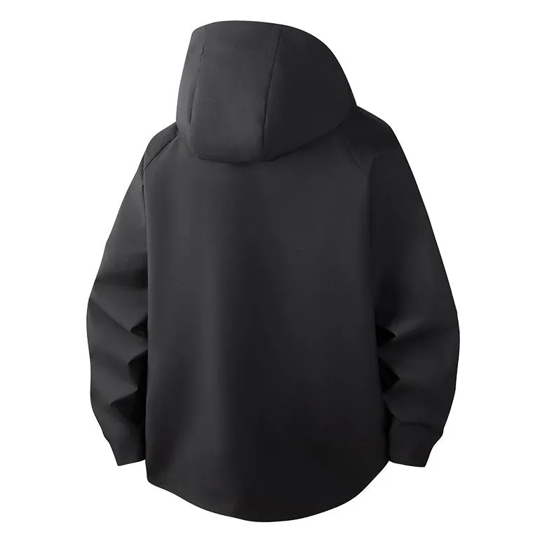 Relaxed-Fit Men's Rain Coat with Easy-to-Clean Fabric and Cargo Pocket