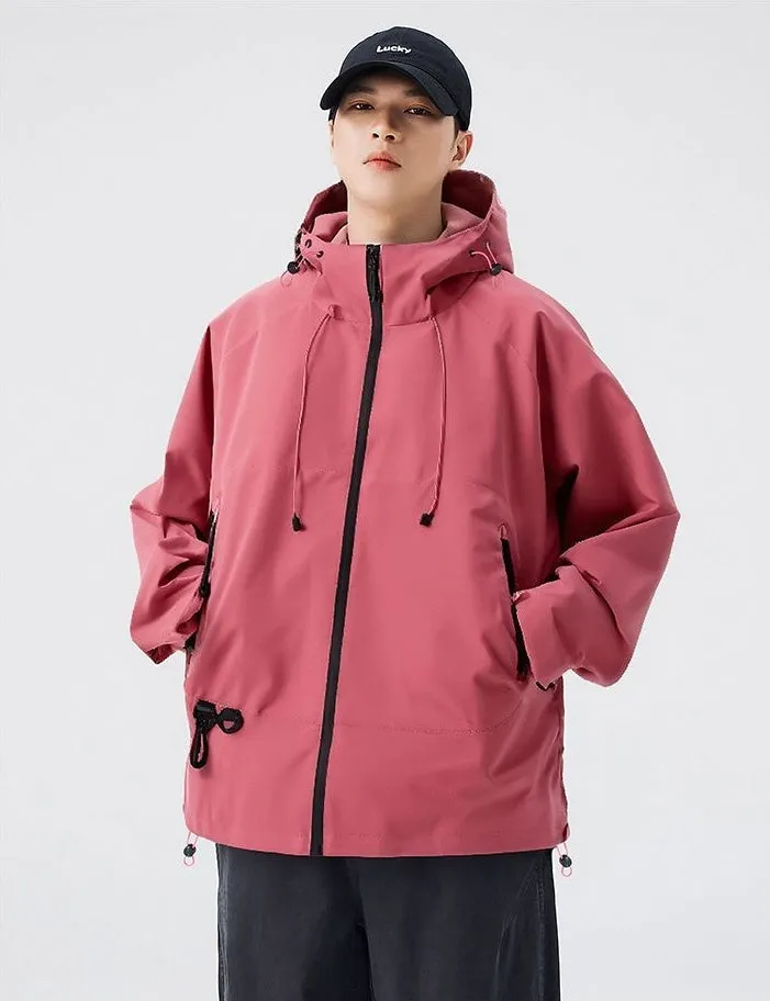 Relaxed-Fit Men's Rain Coat with Easy-to-Clean Fabric and Cargo Pocket