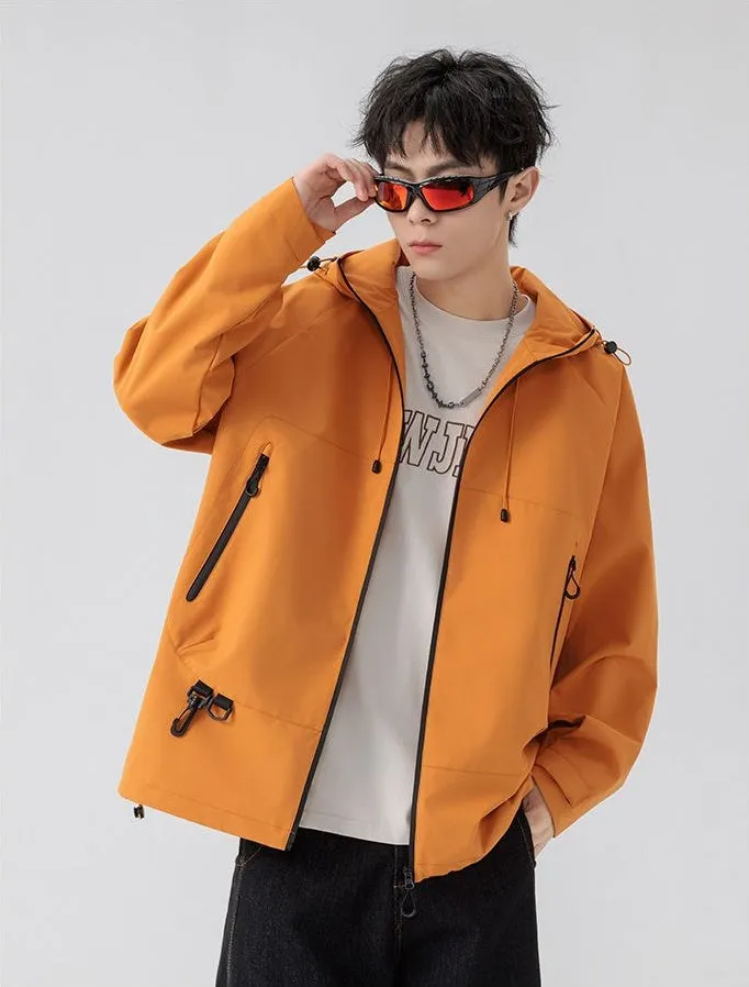 Relaxed-Fit Men's Rain Coat with Easy-to-Clean Fabric and Cargo Pocket