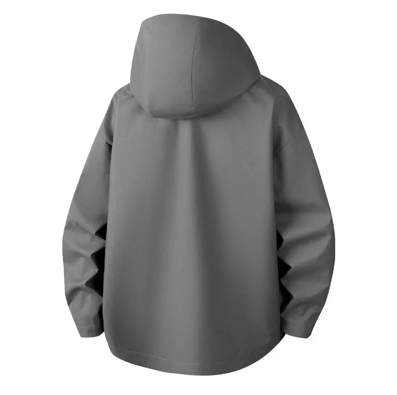 Relaxed-Fit Men's Rain Coat with Easy-to-Clean Fabric and Cargo Pocket