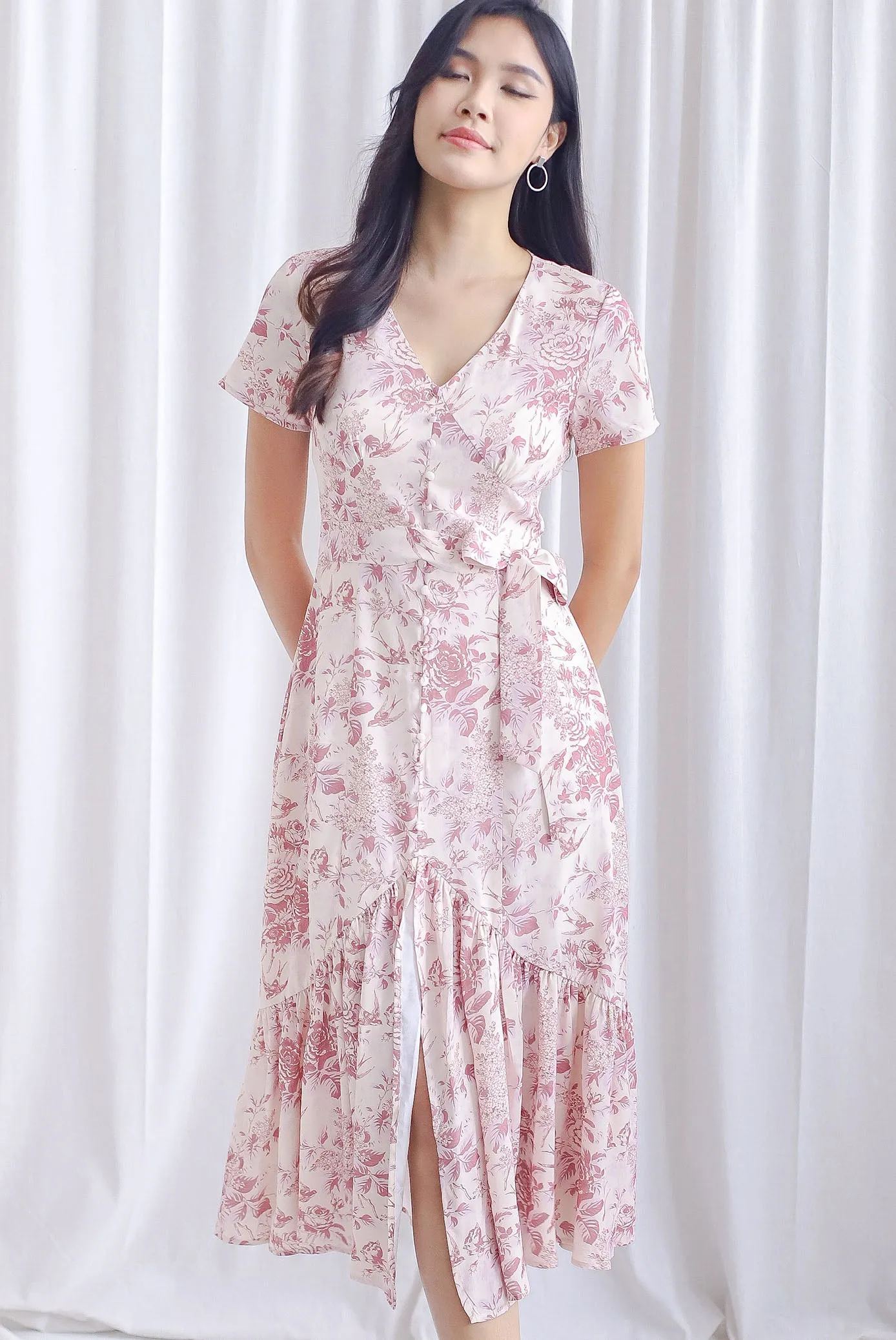 *Restocked* TDC Geovana Slit Mermaid Maxi Dress In Pink Porcelain