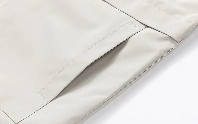 Retro Styled Solid Cargo Rain Jacket for Casual Wear