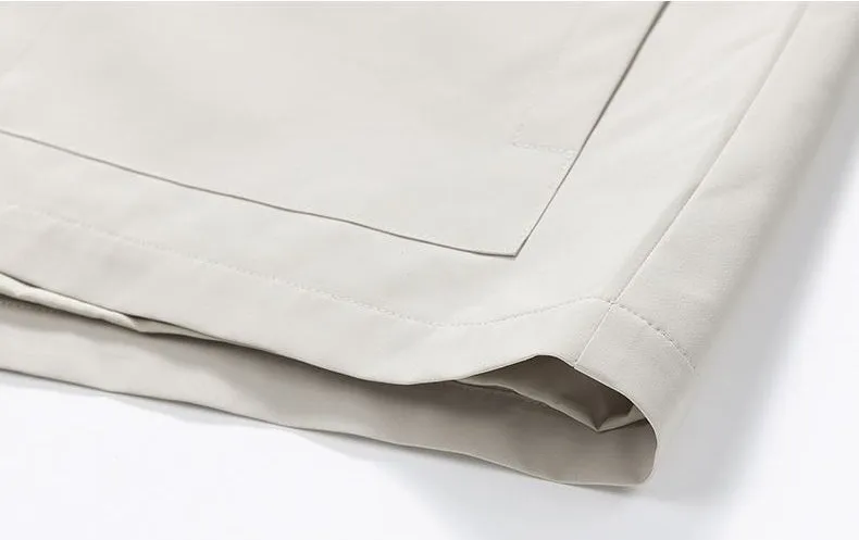 Retro Styled Solid Cargo Rain Jacket for Casual Wear