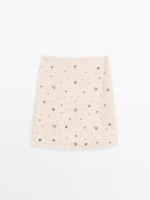Rhinestone mini skirt