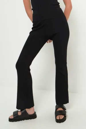 Rib Flared Knit Pants
