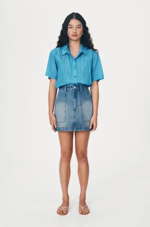 ROWIE Georgia Denim Mini Skirt - Classic Wash