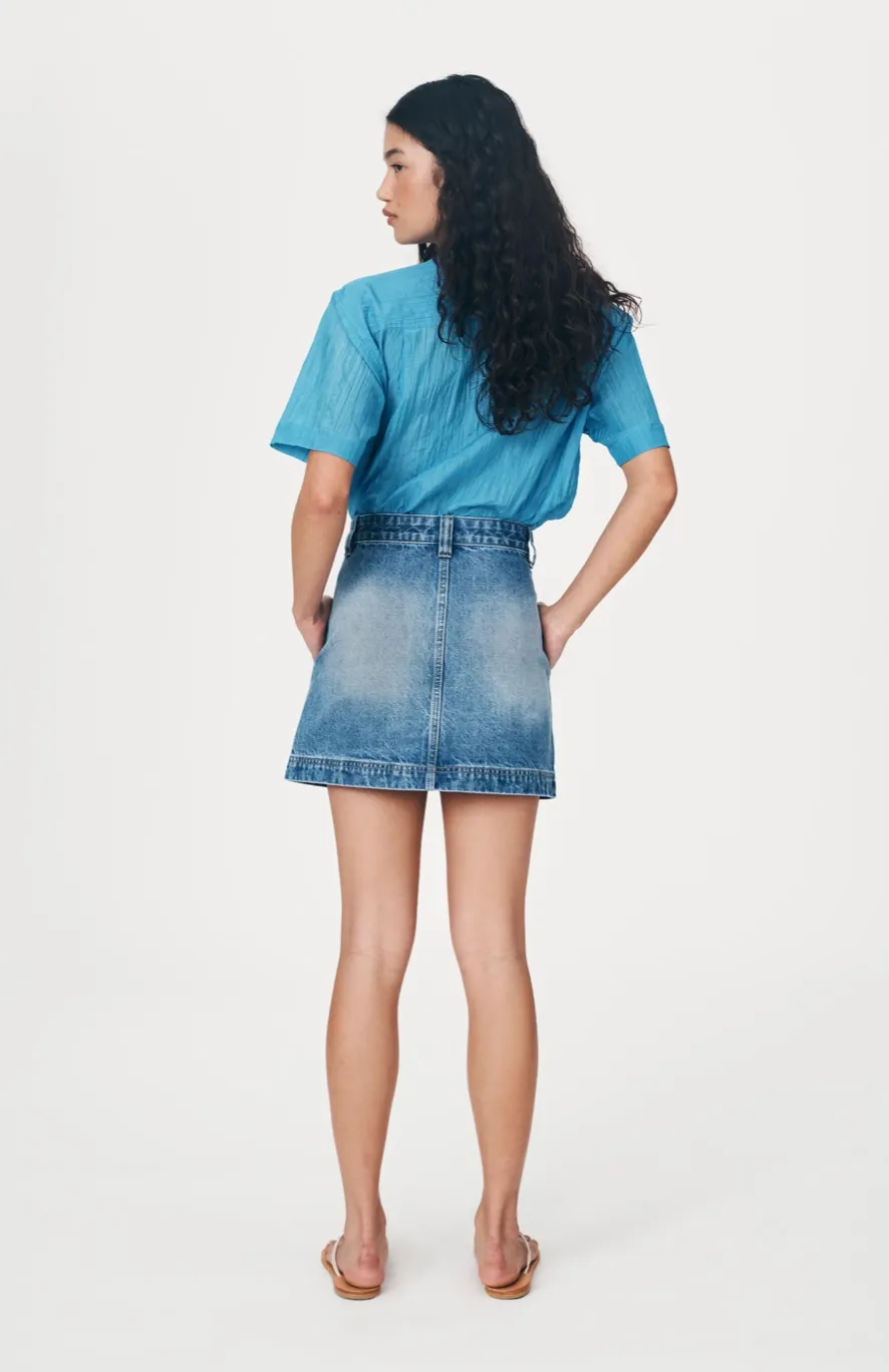 ROWIE Georgia Denim Mini Skirt - Classic Wash