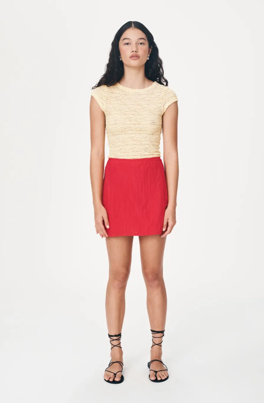 ROWIE Jole Silk Mini Wrap Skirt - Red