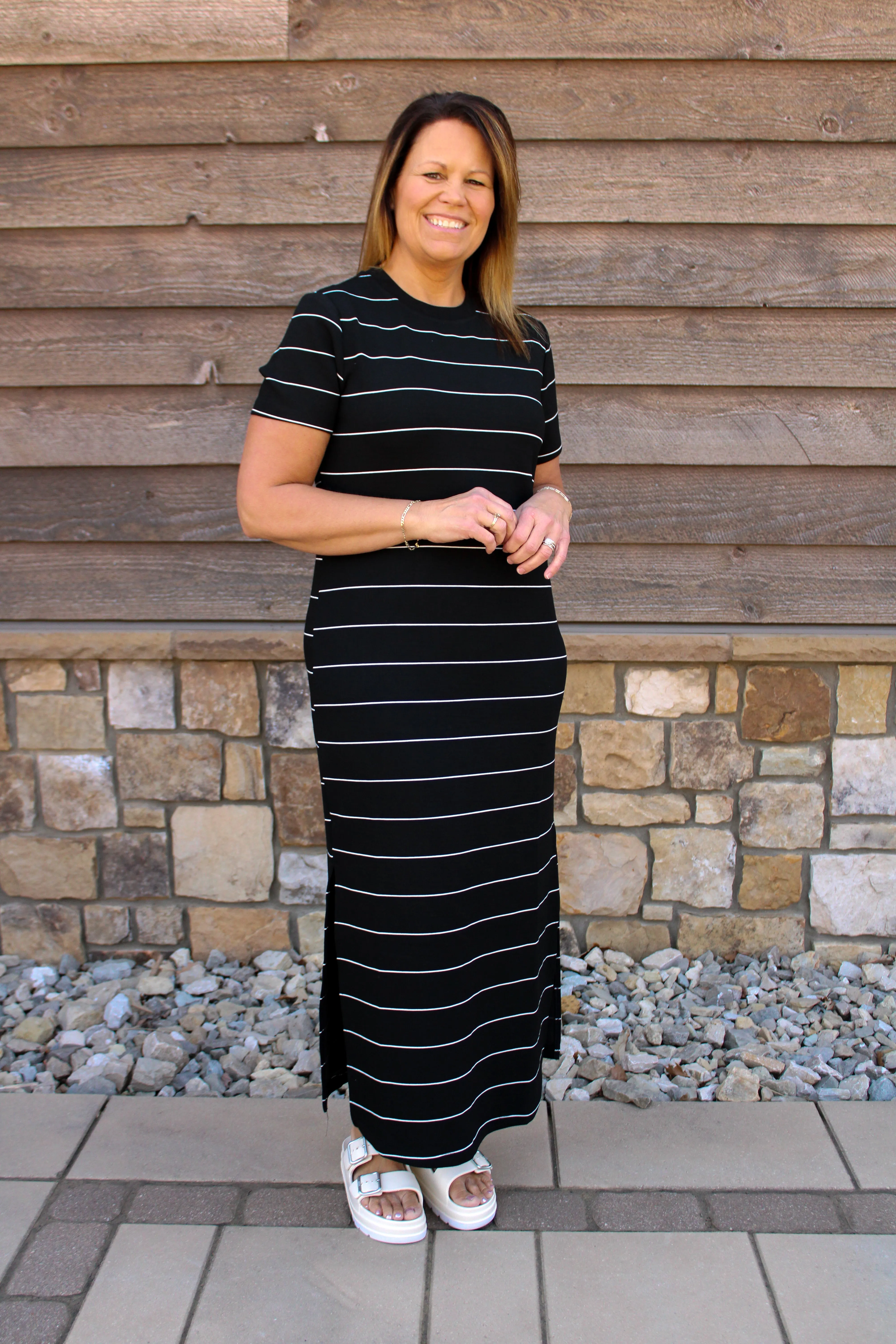 ROZI STRIPED MAXI DRESS