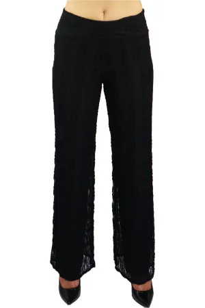 SARAH Black Lace Flared Pants