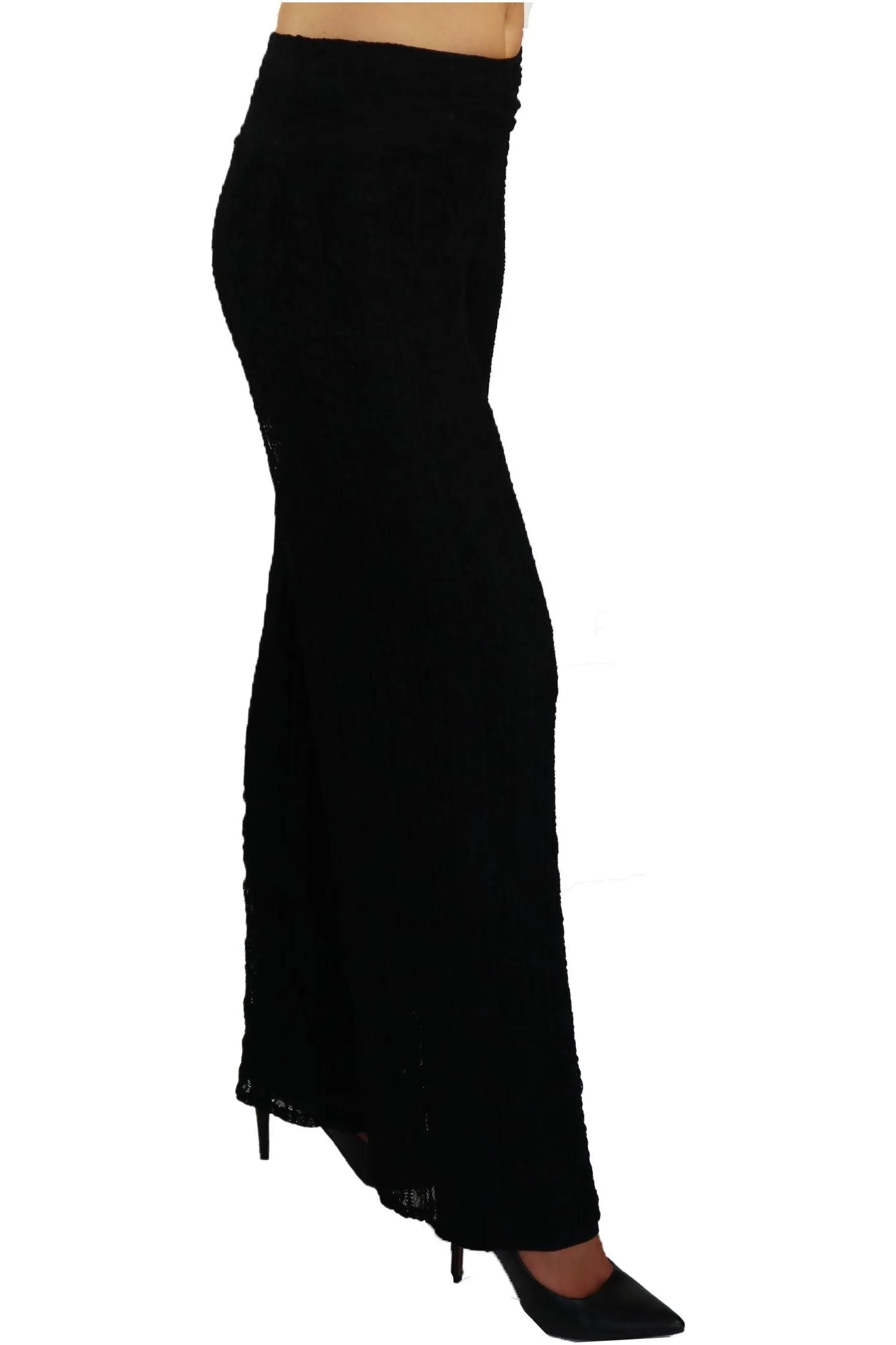 SARAH Black Lace Flared Pants