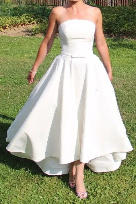 Satin Backless Hi-lo Wedding Gown 2020 vestido de novia corto