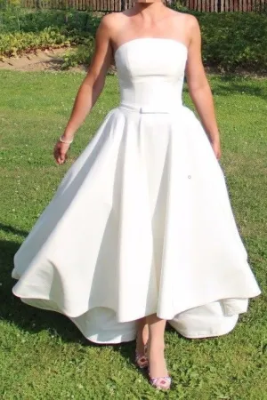Satin Backless Hi-lo Wedding Gown 2020 vestido de novia corto