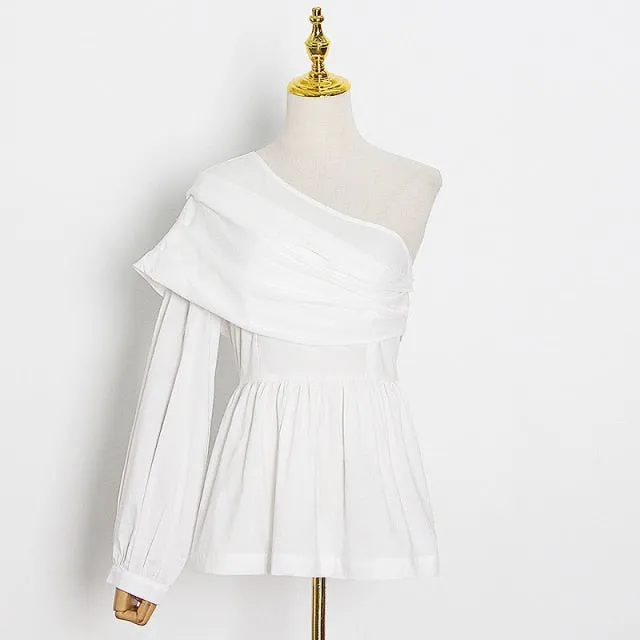 Sexy Asymmetrical One Shoulder Tunic