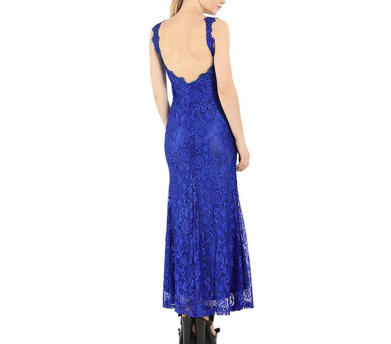 Sexy Deep V-neck Sleeveless Halter Dress