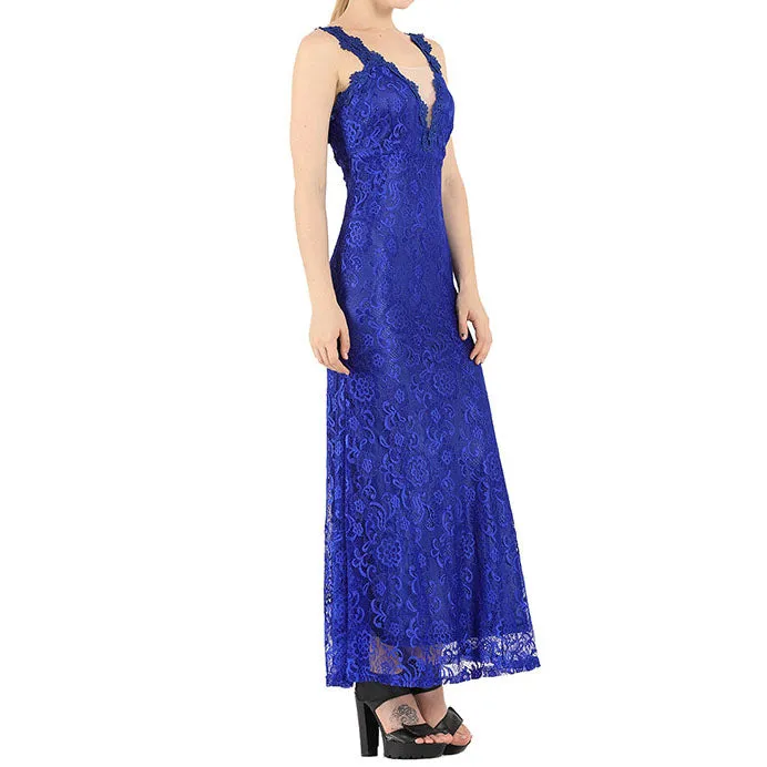Sexy Deep V-neck Sleeveless Halter Dress