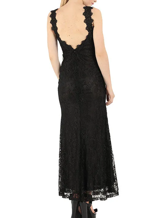 Sexy Deep V-neck Sleeveless Halter Dress