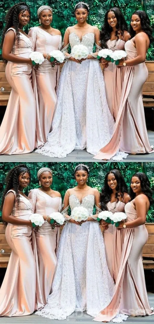 Sexy Mismatched Mermaid One Shoulder Maxi Long Bridesmaid Dresses For Wedding Party,WG1851