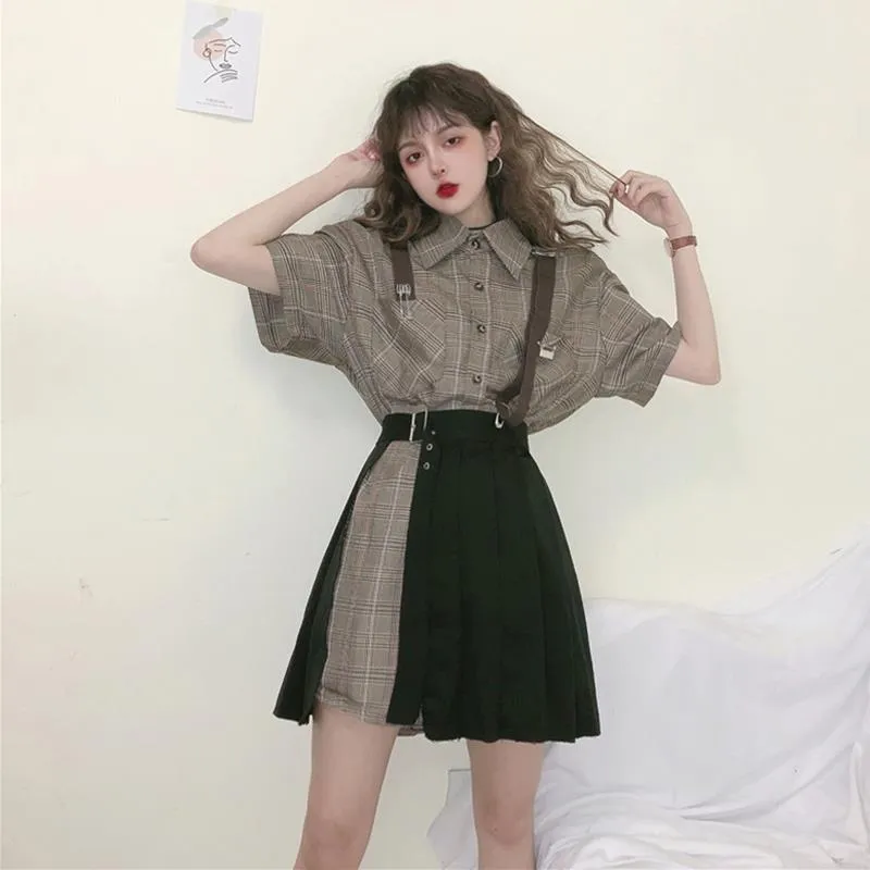 Shirt   black skirt two-piece KF90671