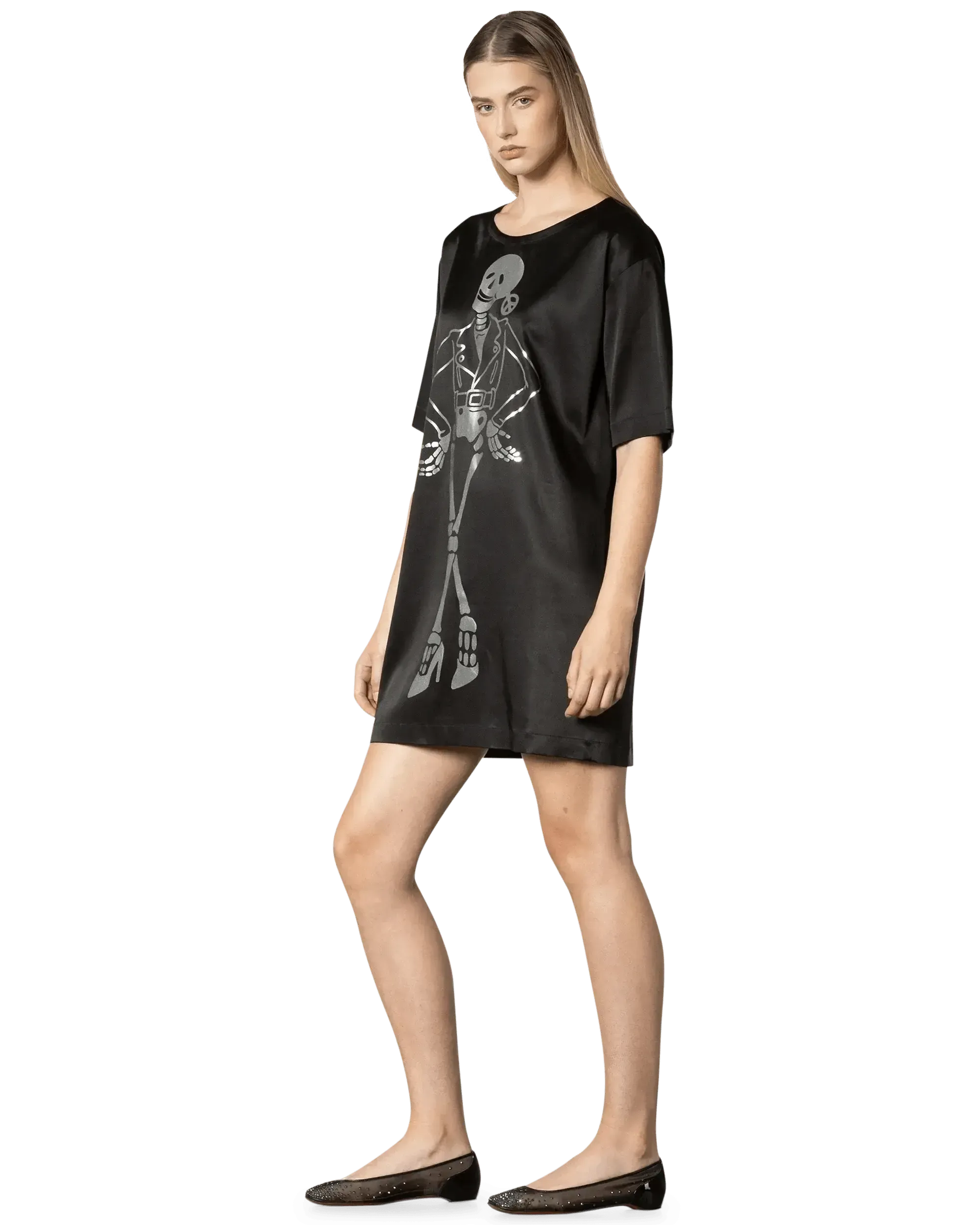 Skeleton Print T-Shirt Dress