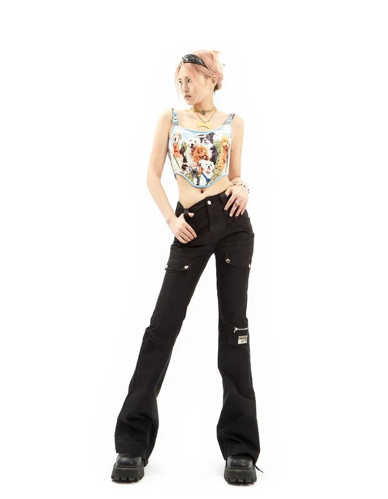 Slim Flared Cargo Pants