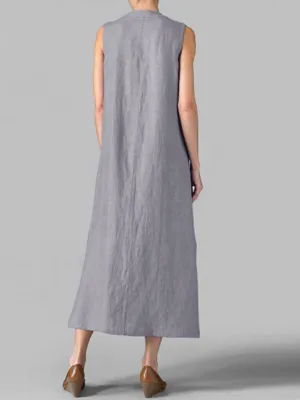 Solid Color Sleeveless Women'S Tank Top Dress