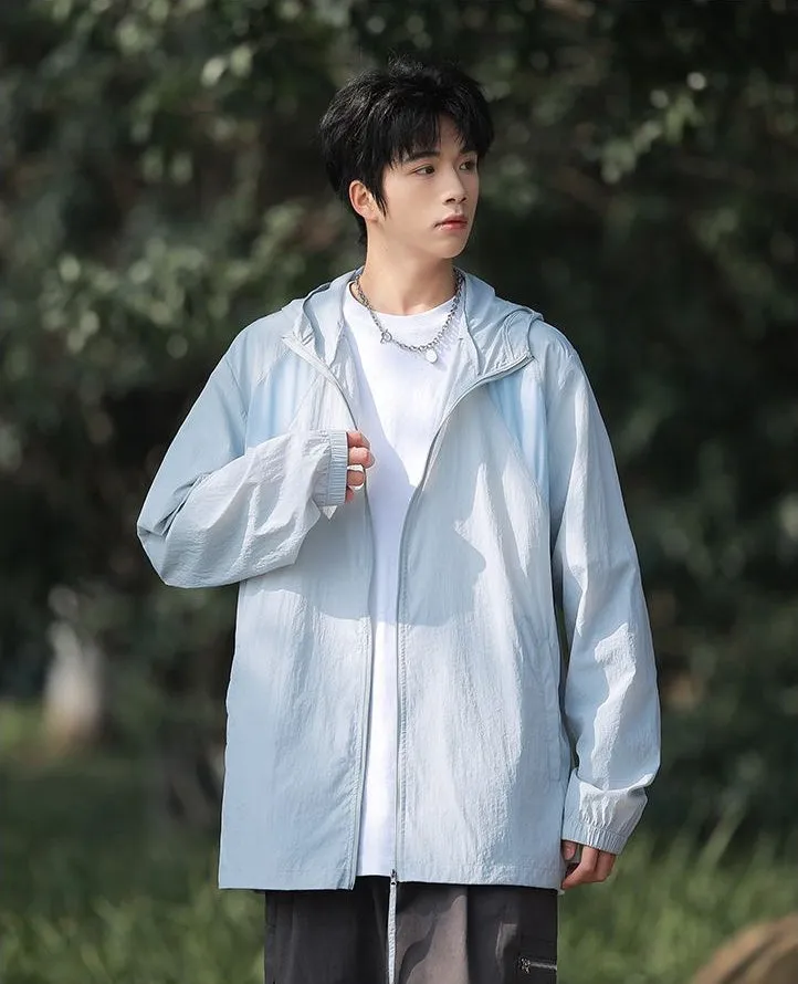 Solid Color Summer Windbreaker with UPF50  Sun Protection