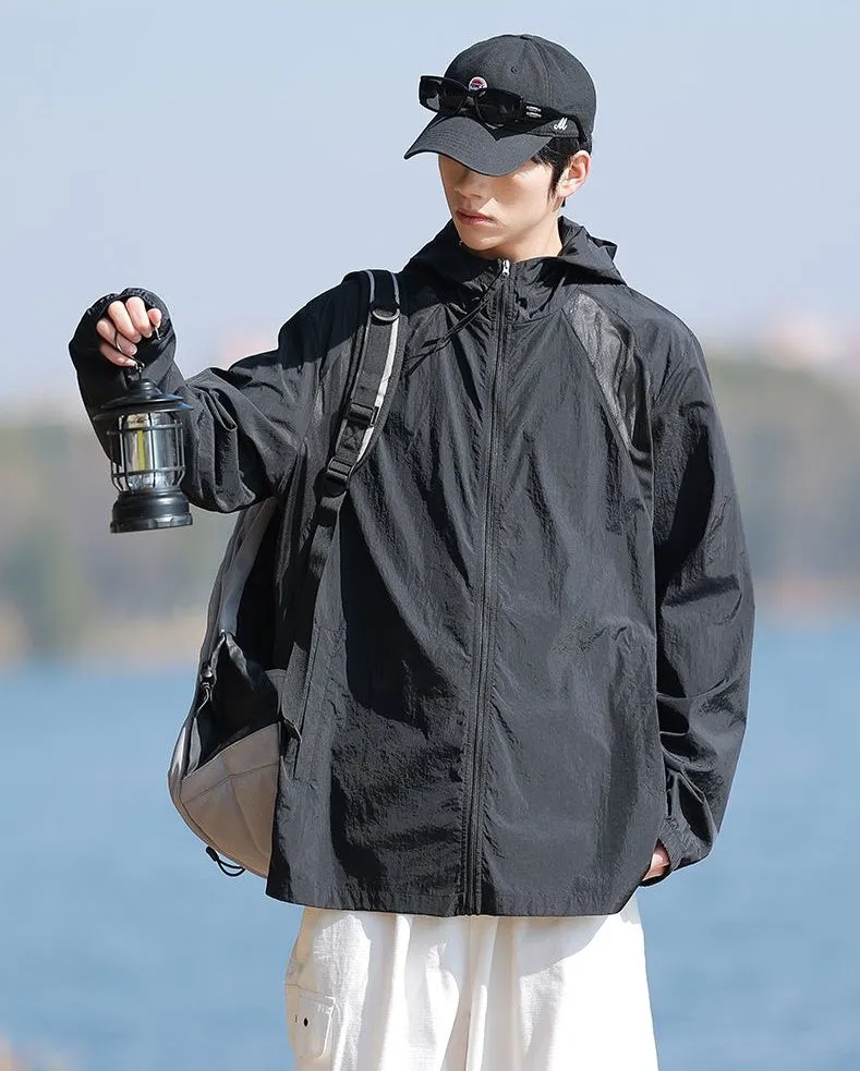 Solid Color Summer Windbreaker with UPF50  Sun Protection