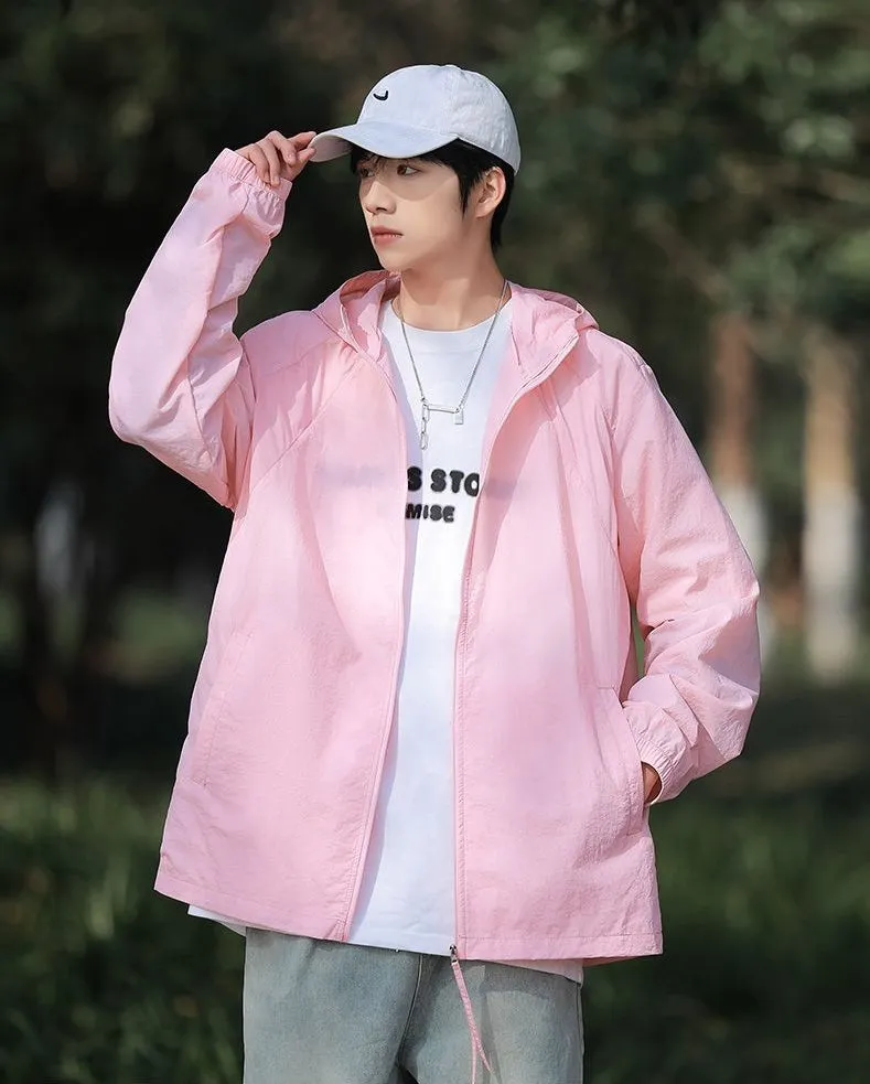 Solid Color Summer Windbreaker with UPF50  Sun Protection