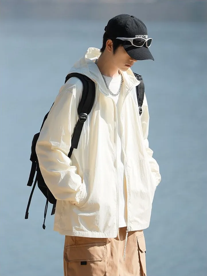 Solid Color Summer Windbreaker with UPF50  Sun Protection