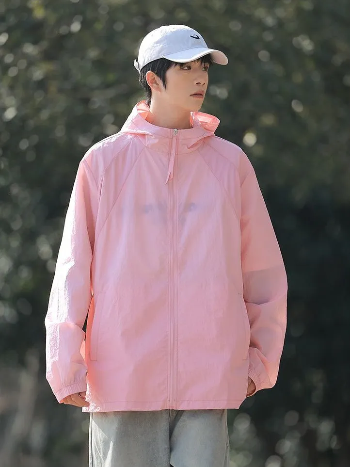 Solid Color Summer Windbreaker with UPF50  Sun Protection
