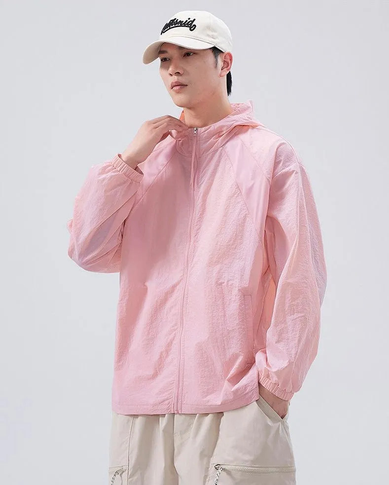 Solid Color Summer Windbreaker with UPF50  Sun Protection