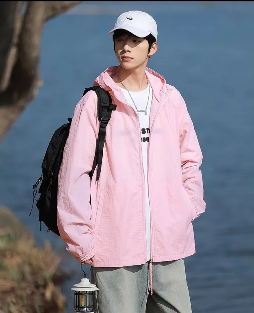 Solid Color Summer Windbreaker with UPF50  Sun Protection