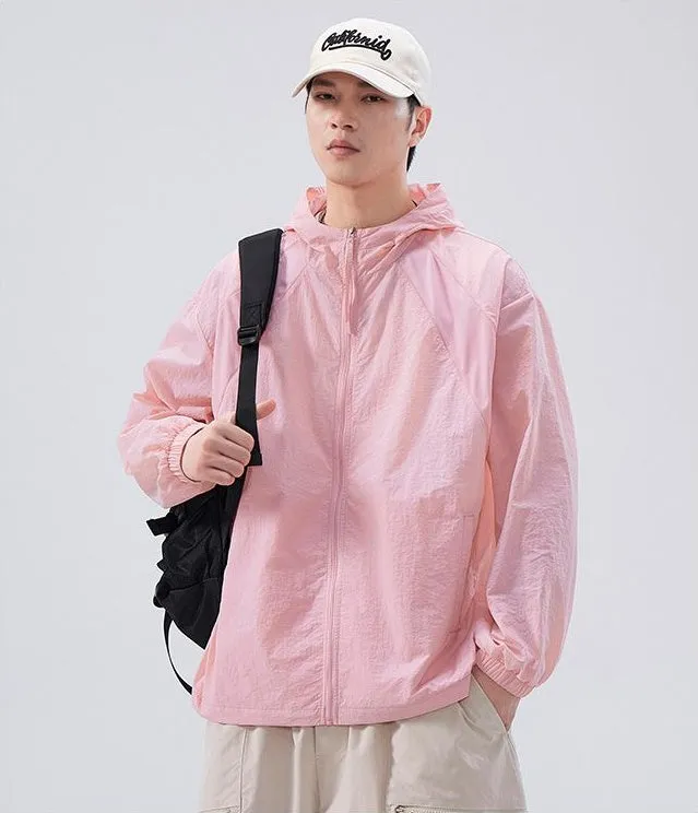 Solid Color Summer Windbreaker with UPF50  Sun Protection