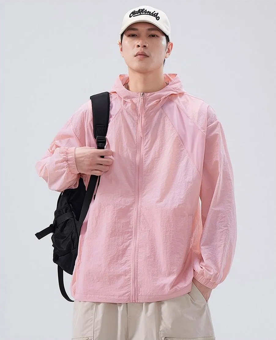 Solid Color Summer Windbreaker with UPF50  Sun Protection