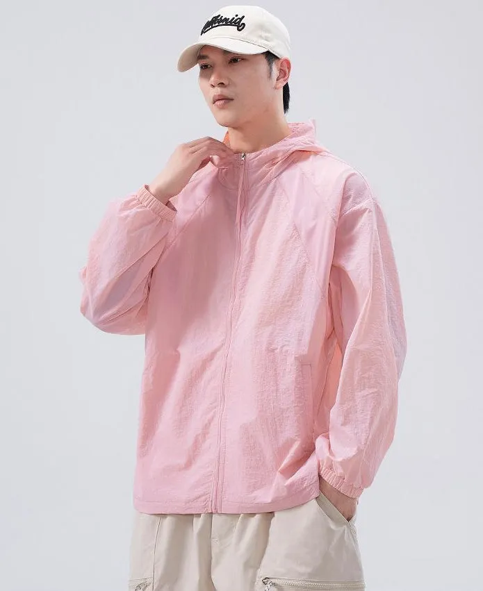 Solid Color Summer Windbreaker with UPF50  Sun Protection