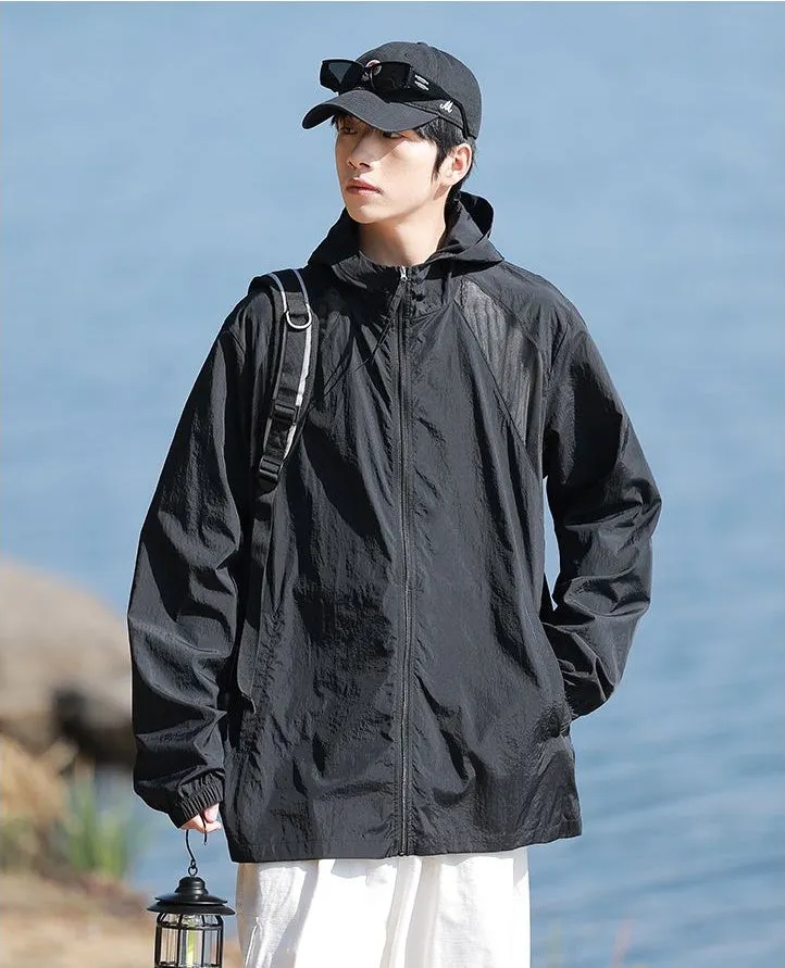 Solid Color Summer Windbreaker with UPF50  Sun Protection