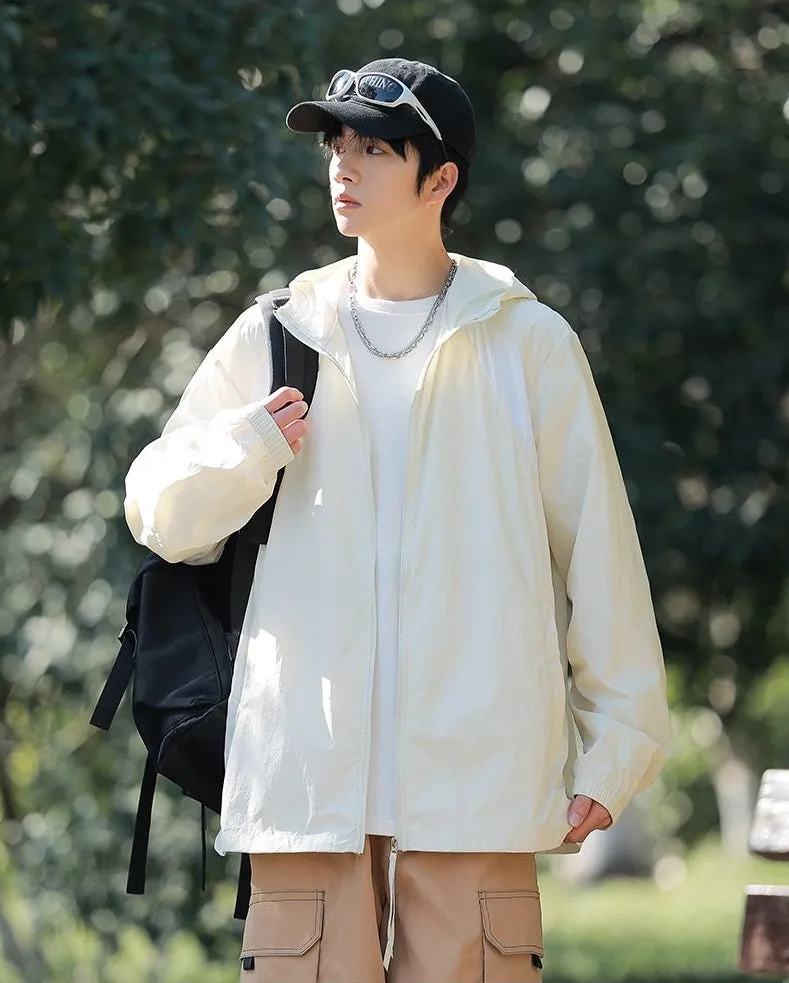 Solid Color Summer Windbreaker with UPF50  Sun Protection