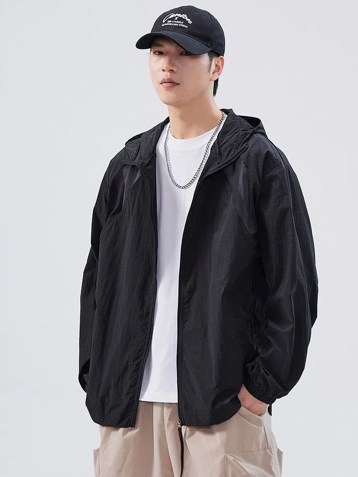 Solid Color Summer Windbreaker with UPF50  Sun Protection