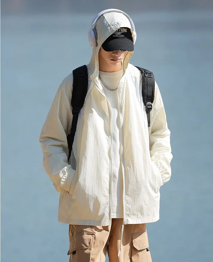 Solid Color Summer Windbreaker with UPF50  Sun Protection
