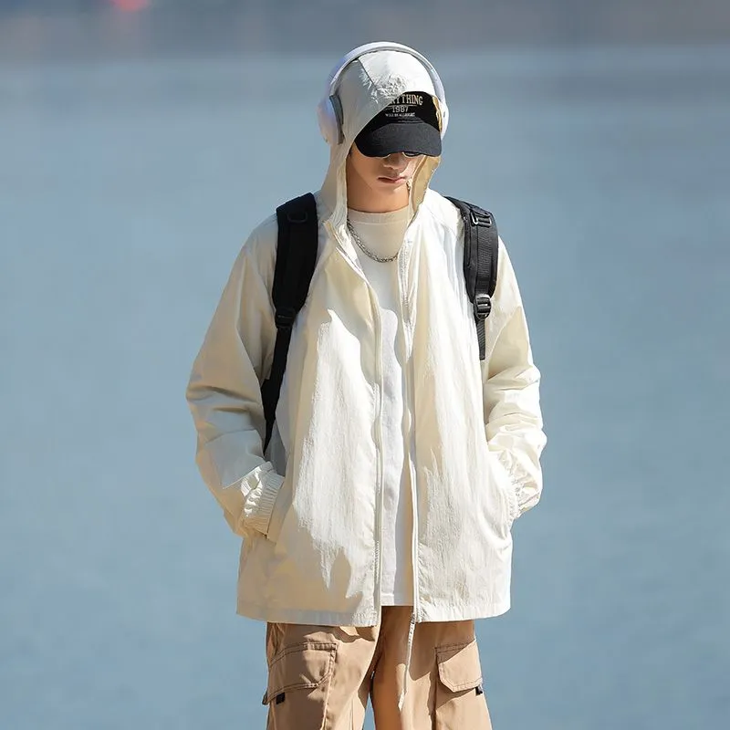 Solid Color Summer Windbreaker with UPF50  Sun Protection