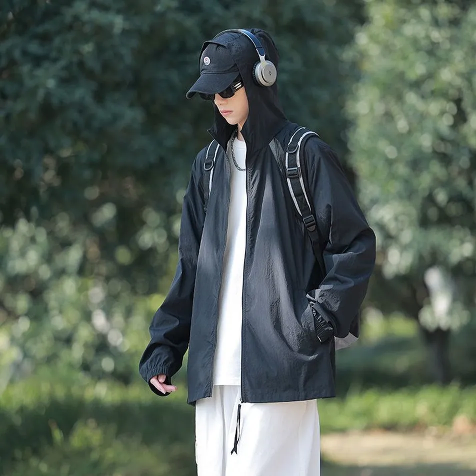 Solid Color Summer Windbreaker with UPF50  Sun Protection